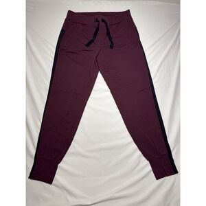 Athleta Metro Track Purple Black Side Stripe Jogger Activewear Womens Size Small